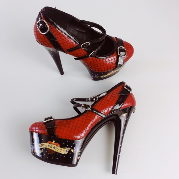 Penthouse Rockabilly Love & Hate Heels size 9 - Picture 1 of 5